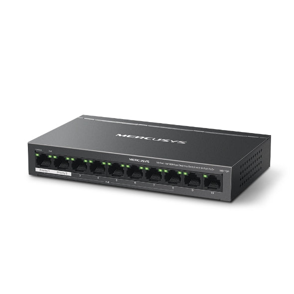10-Port 10/100Mbps Desktop Switch with 8-Port PoE+ 10-Port 10/100Mbps Desktop Switch with 8-Port PoE+